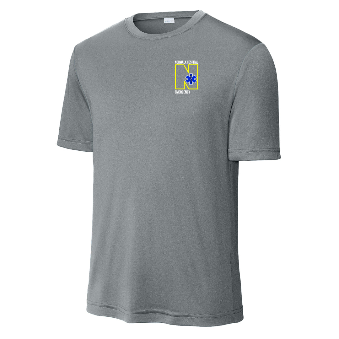 Norwalk Hospital Emergency Performance Tee Logowear Norwalk Hospital Emergency Grey Concrete Mens XS