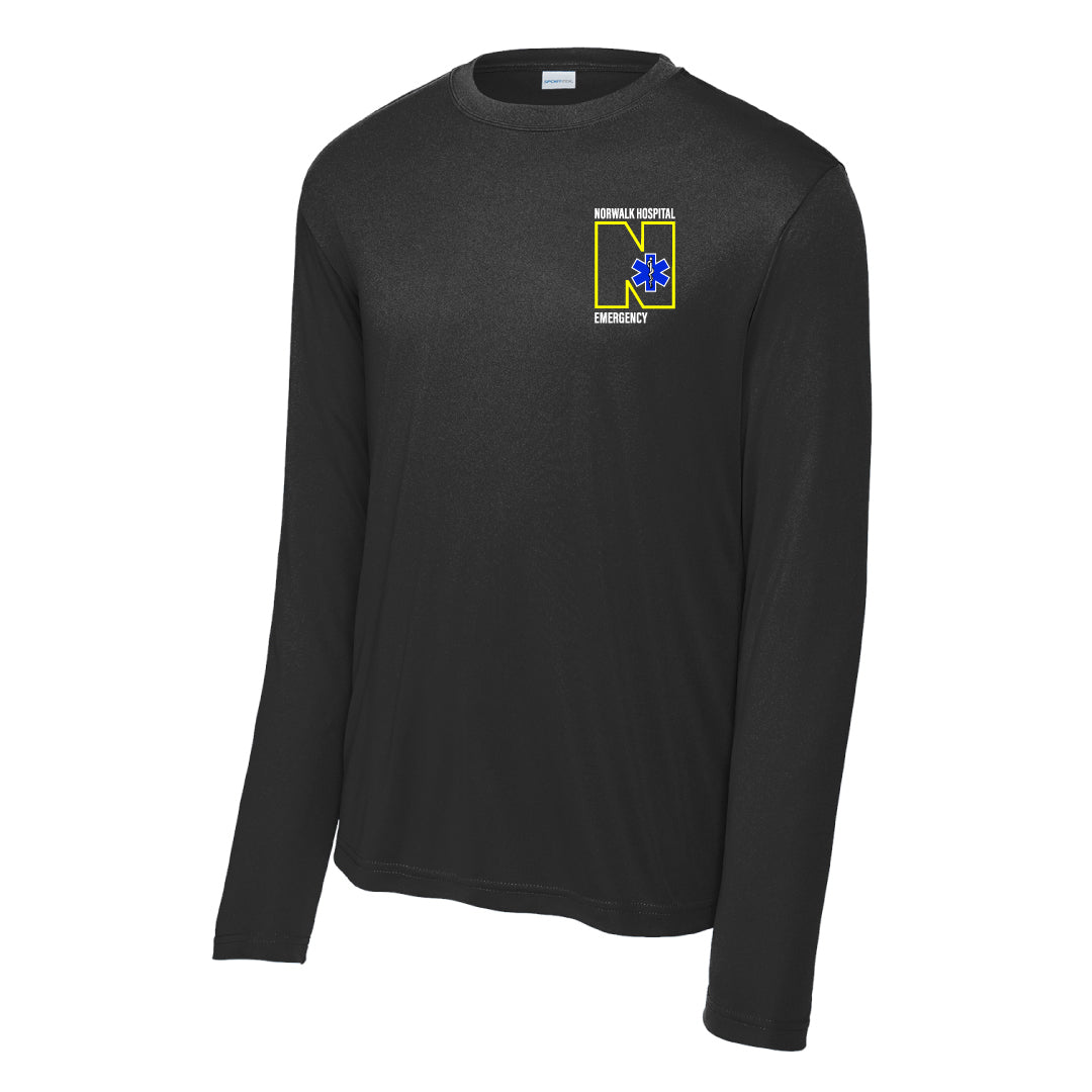 Norwalk Hospital Emergency Performance Long Sleeve Logowear Norwalk Hospital Emergency Black Adult XS