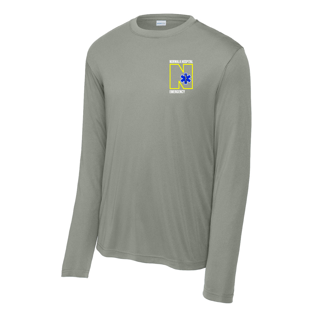 Norwalk Hospital Emergency Performance Long Sleeve Logowear Norwalk Hospital Emergency Grey Concrete Adult XS