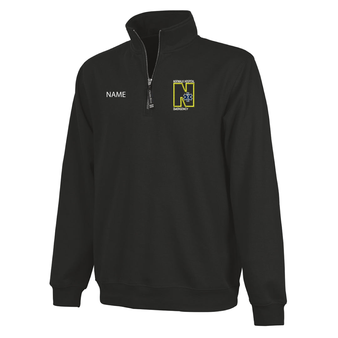 Norwalk Hospital Emergency 1/4 Zip Logowear Norwalk Hospital Emergency Black Adult XS
