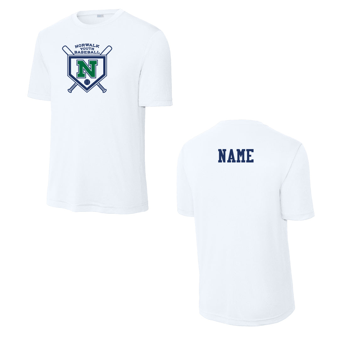 NYB Performance Practice Tee Logowear Norwalk Youth Baseball White Youth S