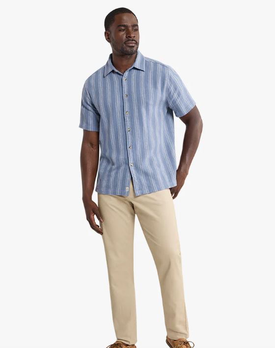 Fair Harbor Men's Oasis Textured Shirt Apparel Fair Harbor Maritime Stripe Small