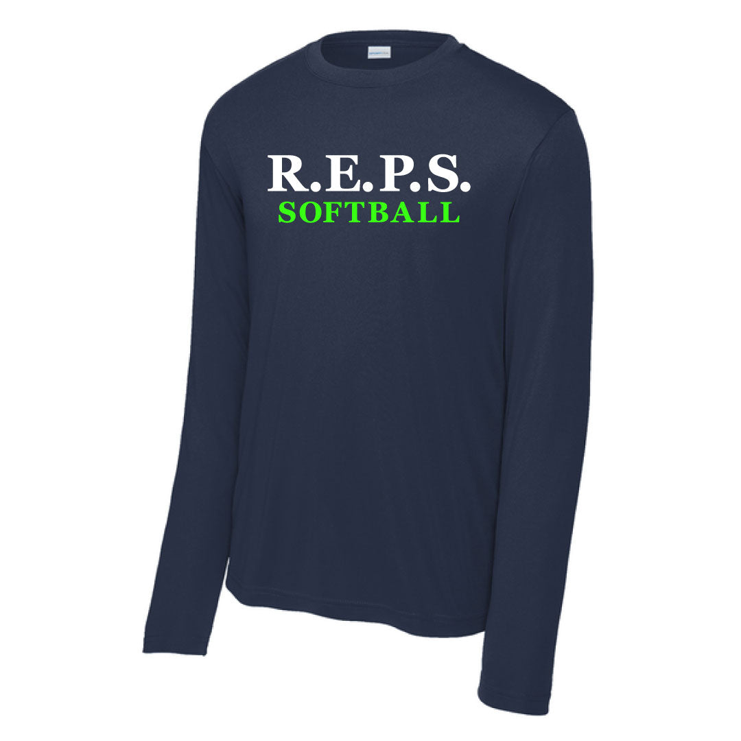 R.E.P.S. Wordmark Performance Long Sleeve Logowear R.E.P.S. Navy Adult S