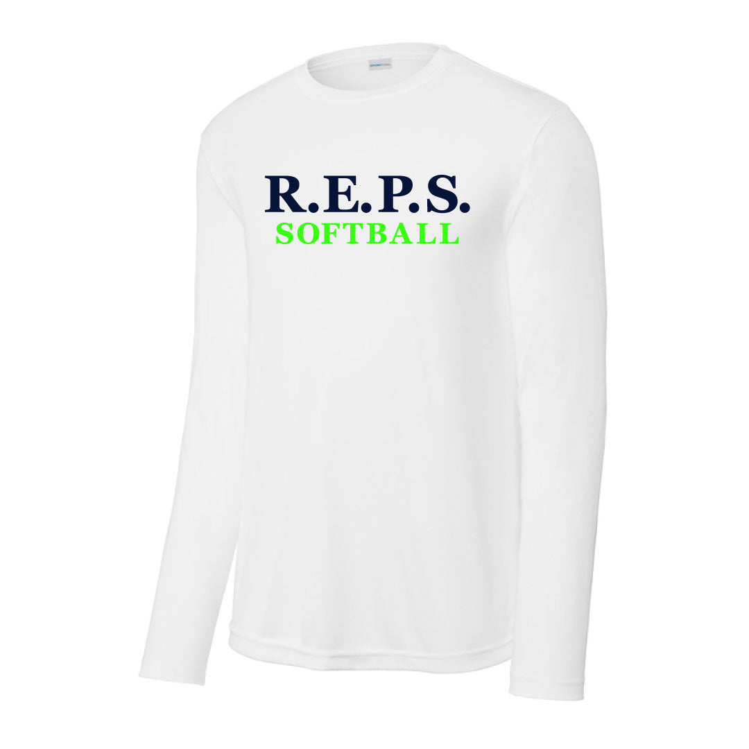 R.E.P.S. Wordmark Performance Long Sleeve Logowear R.E.P.S. White Adult S