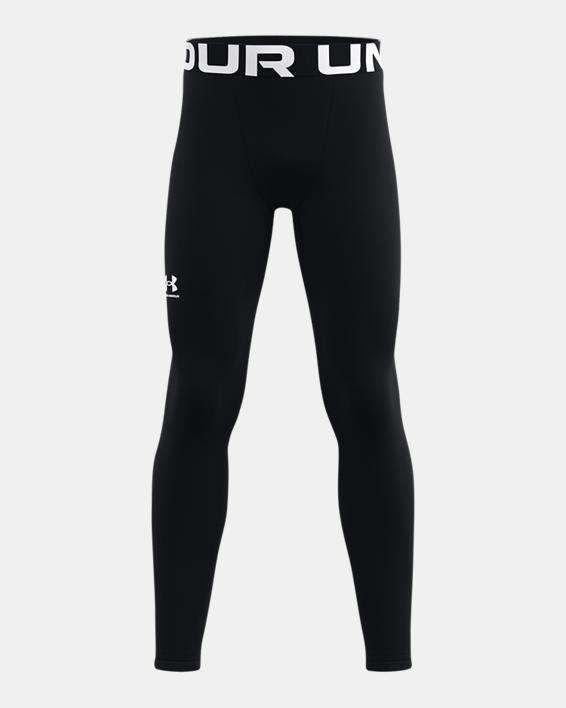 Under Armour Boys' ColdGear Armour Leggings Apparel Under Armour Black/White-001 Youth XSmall