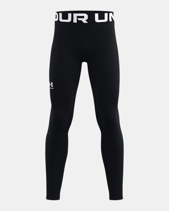 Under Armour Boys' ColdGear Armour Leggings Apparel Under Armour Black/White-001 Youth XSmall 