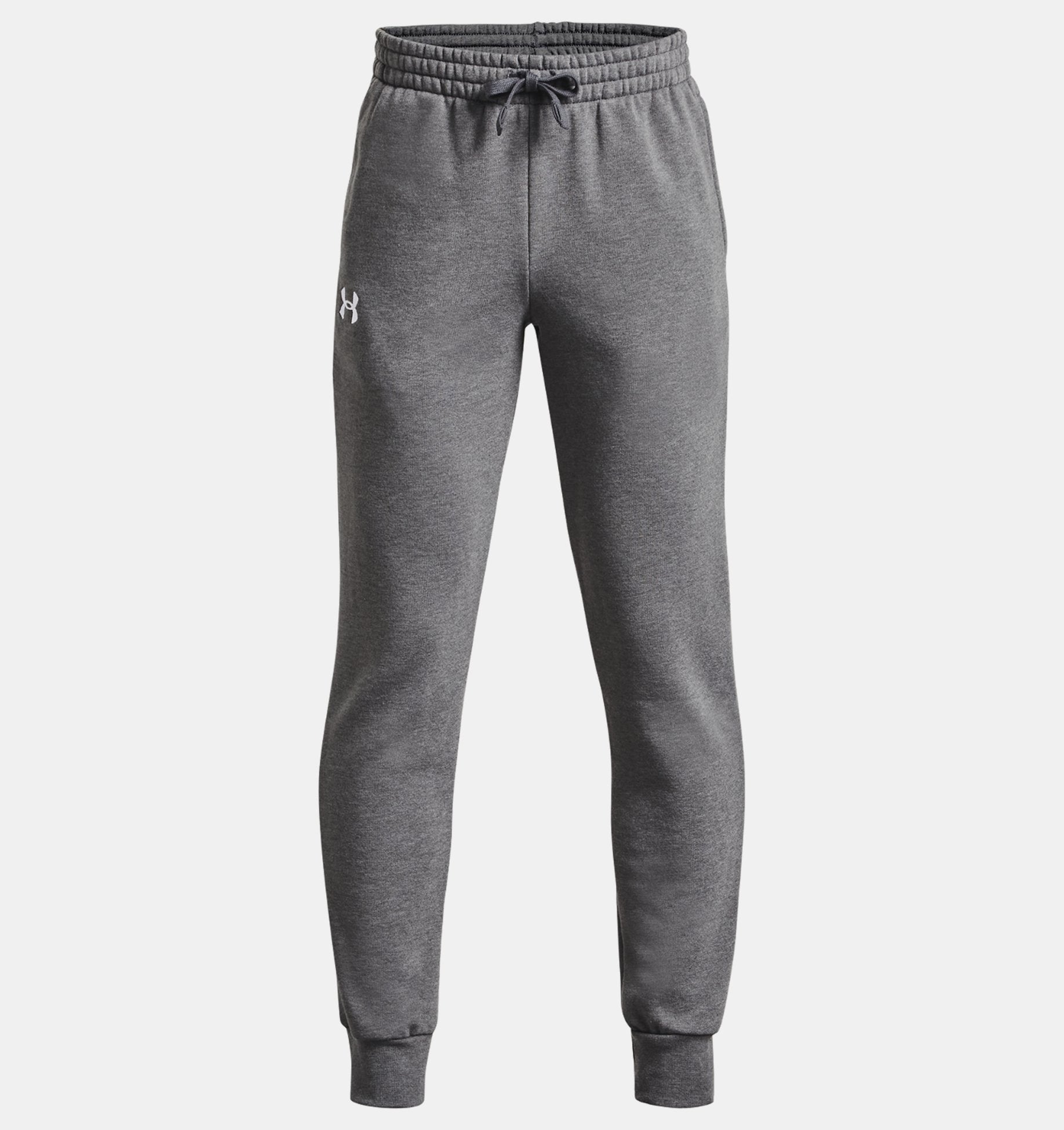 Under Armour Boys' Rival Fleece Joggers Apparel Under Armour Castlerock Light Heather/White-025 Small