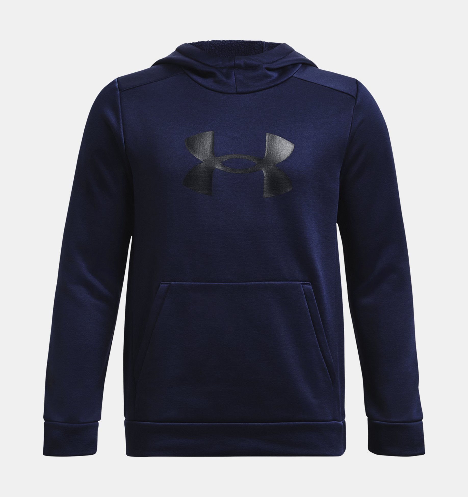 Under Armour Boys' Armour Fleece® Big Logo Hoodie Apparel Under Armour Midnight Navy/Black-410 Small 