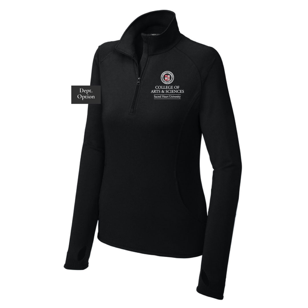SHU College of Arts & Sciences Performance 1/4 Zip Logowear SHU College of Arts & Sciences Black Ladies XS
