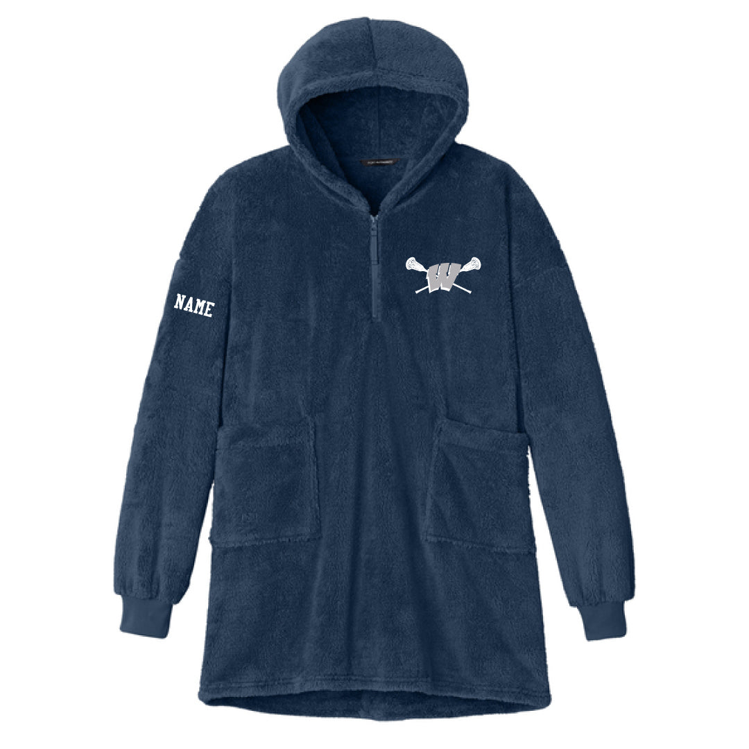 Westport PAL Girls Lacrosse Plush Oversized poncho Logowear Westport PAL Girls Lacrosse River Blue Navy
