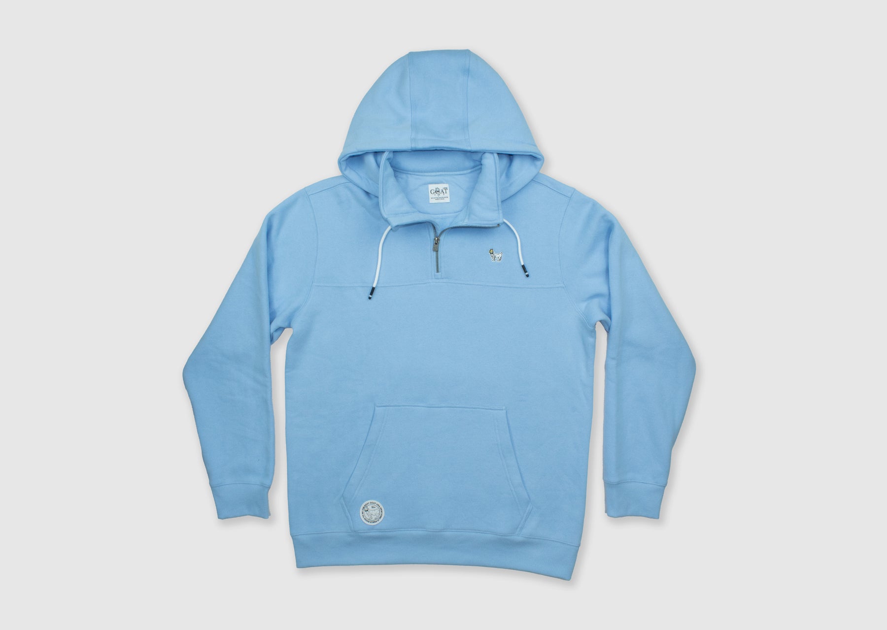 Goat USA Adult 1/4 Zip Hooded Sweatshirt Apparel Goat USA Carolina Blue Adult XSmall