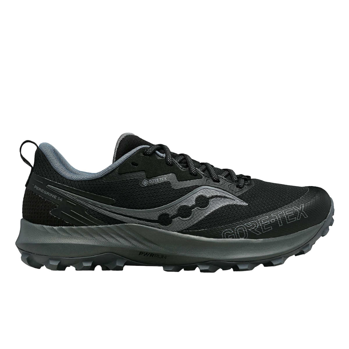 Saucony Men's Peregrine 14 GTX Trail Footwear Saucony Black/Carbon-100 7.5