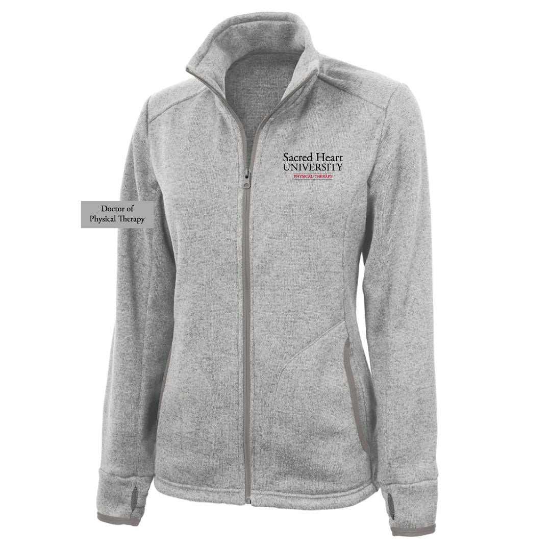 SHU DPT Heathered Fleece Full Zip Logowear SHU DPT Heathered Grey Ladies XS