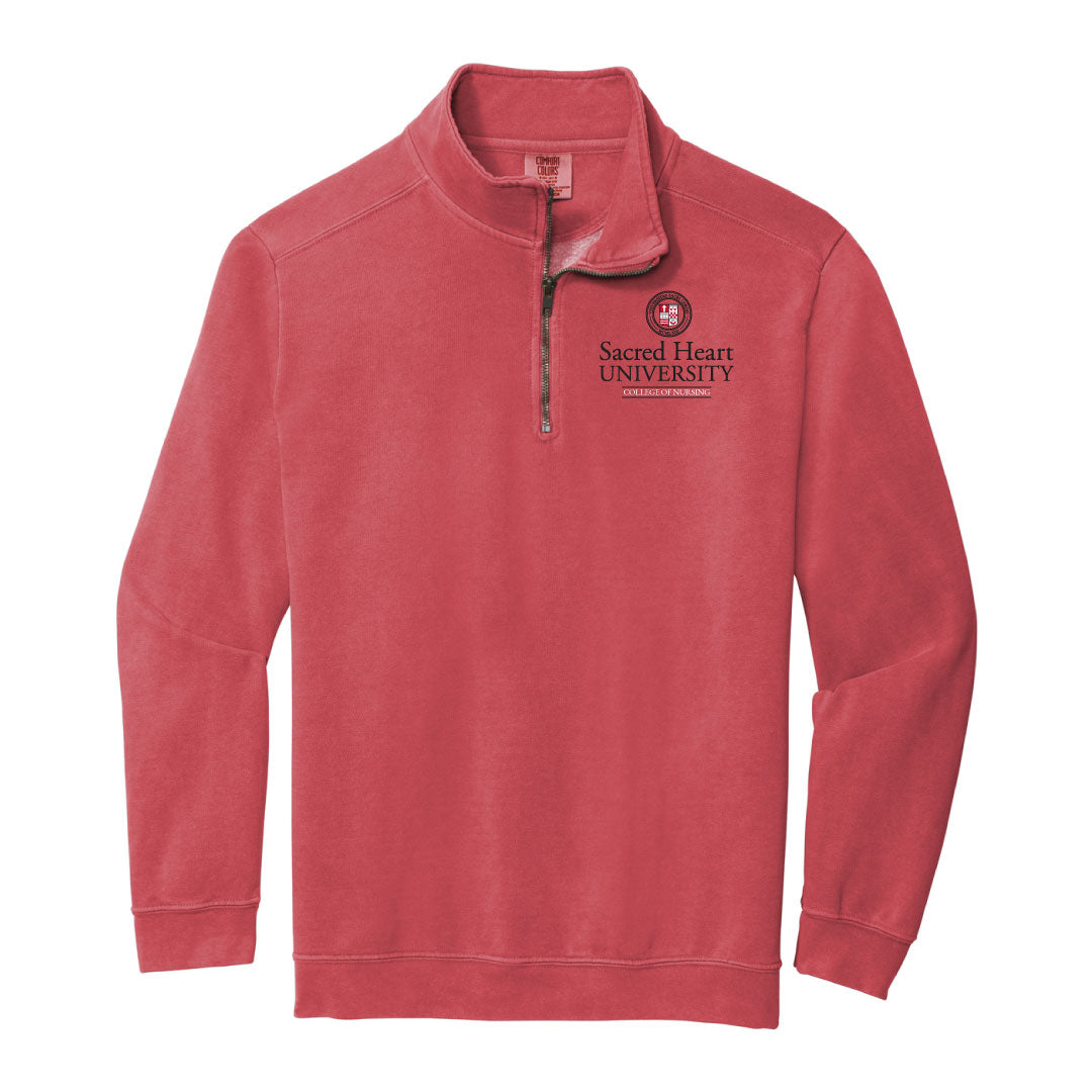 SHU SNA Beach Washed 1/4 Zip Logowear SHU Student Nurses' Association Crimson Adult S