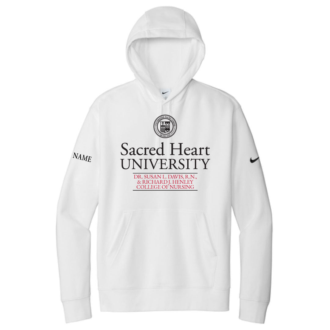 SHU SNA Nike Hooded Sweatshirt Logowear SHU Student Nurses' Association White Adult XS