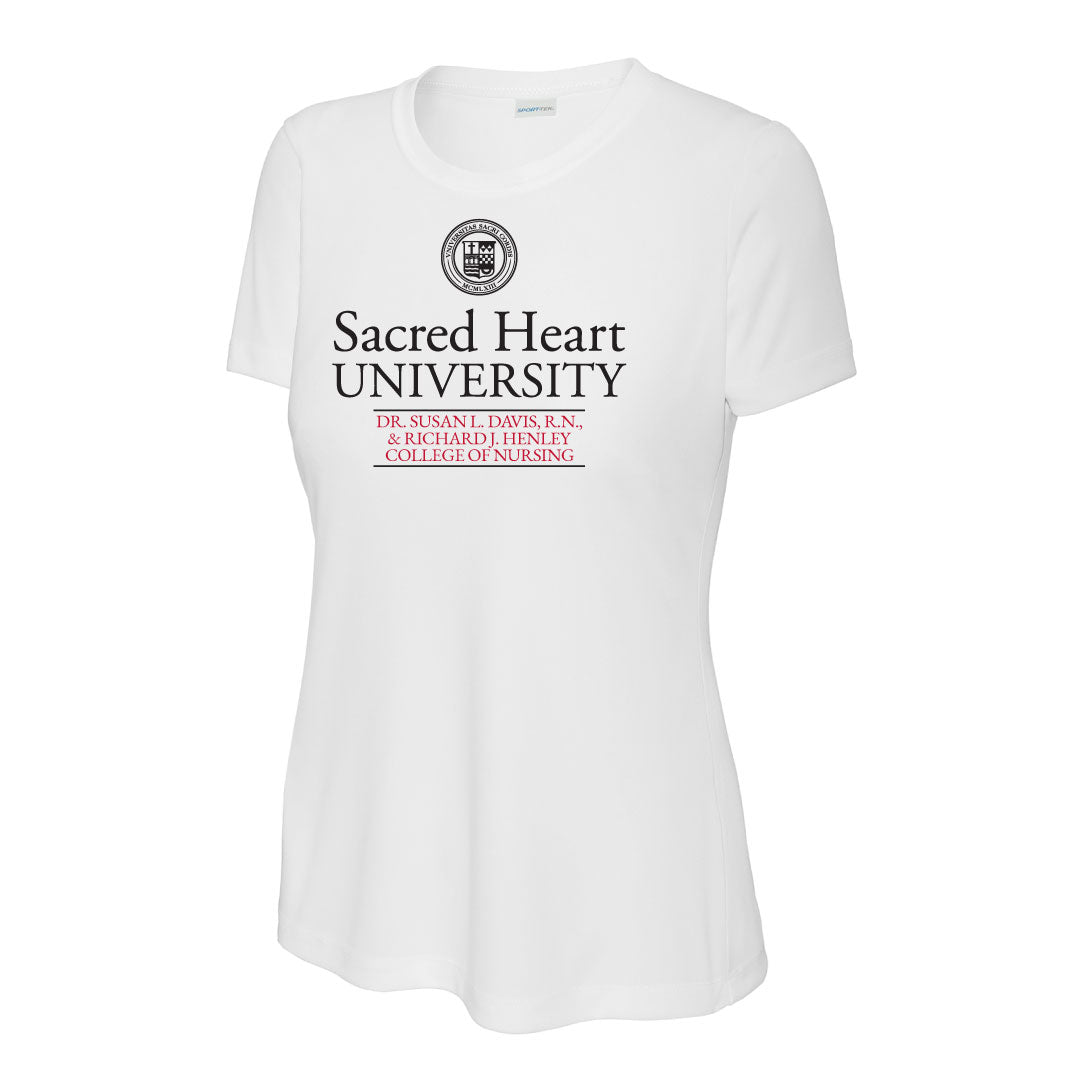 SHU SNA Performance Short Sleeve Logowear SHU Student Nurses' Association White Ladies XS