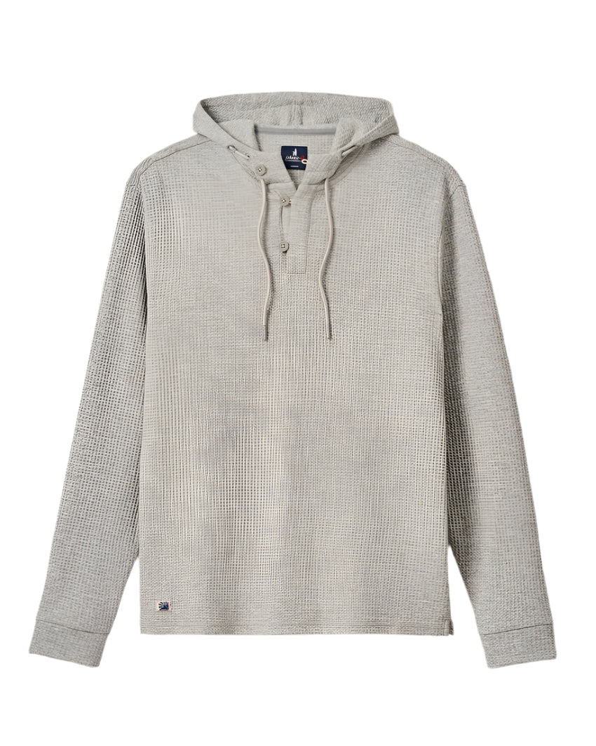 Johnnie-O Men's Kester Henley Hoodie Apparel Johnnie-O Light Gray Small