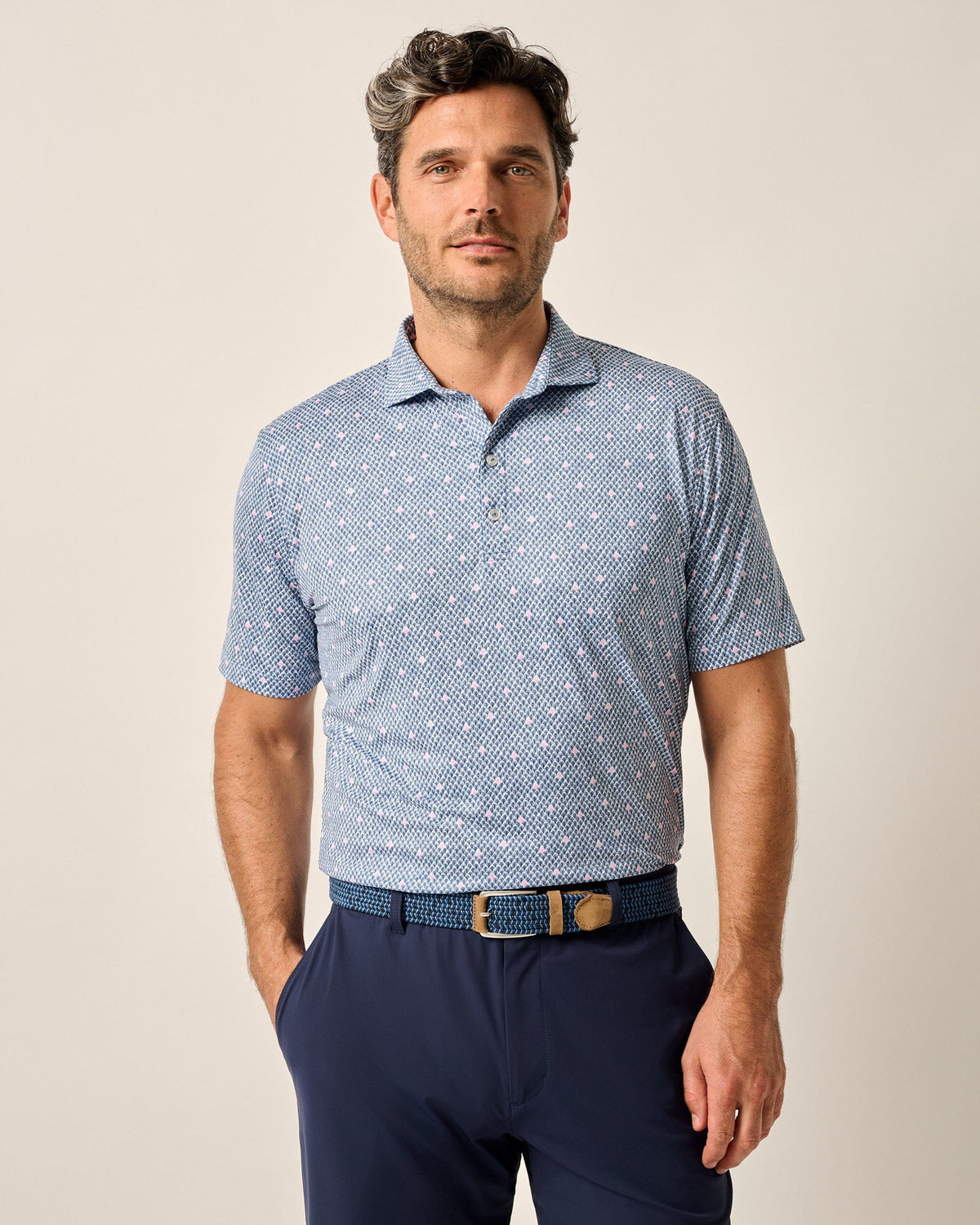 Johnnie-O Men's Fernando Featherweight Performance Polo Apparel Johnnie-O Lake Small