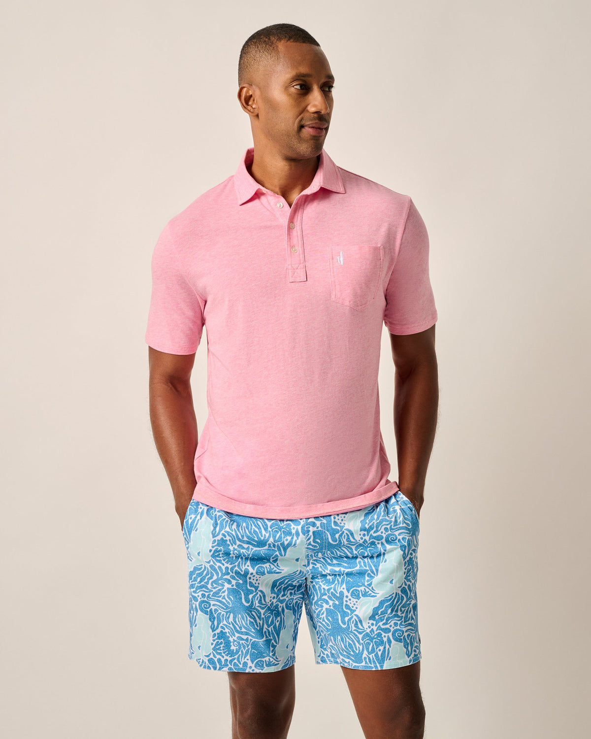 Johnnie-O Men's Heathered Original Polo 2.0 Apparel Johnnie-O Petal Small