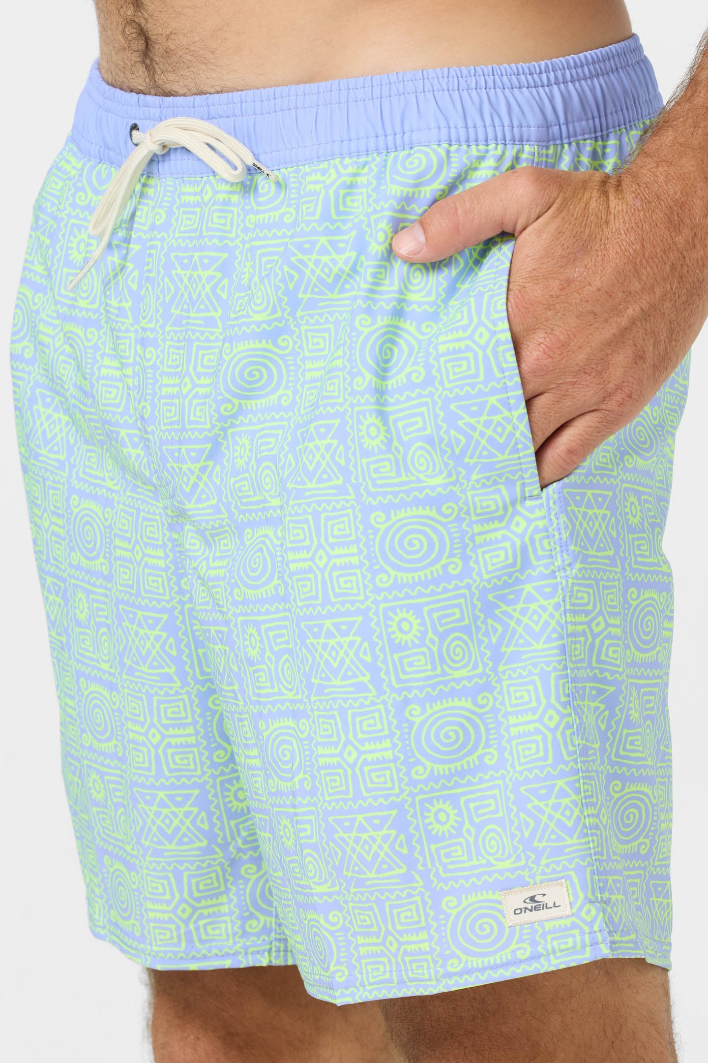 O'Neill Men's Hermosa Elastic Waist Lined 17" Swim Trunks Apparel O'Neill Blue Jelly Small