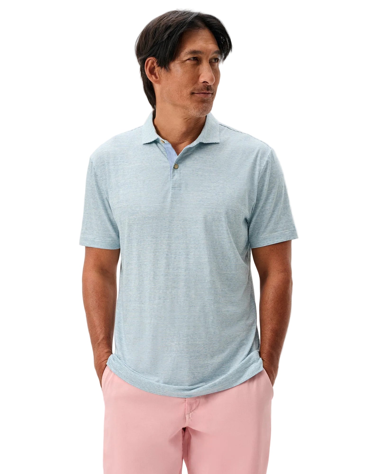 Johnnie-O Men's Thatcher Slub Cotton Blend Polo Apparel Johnnie-O Tropical Small