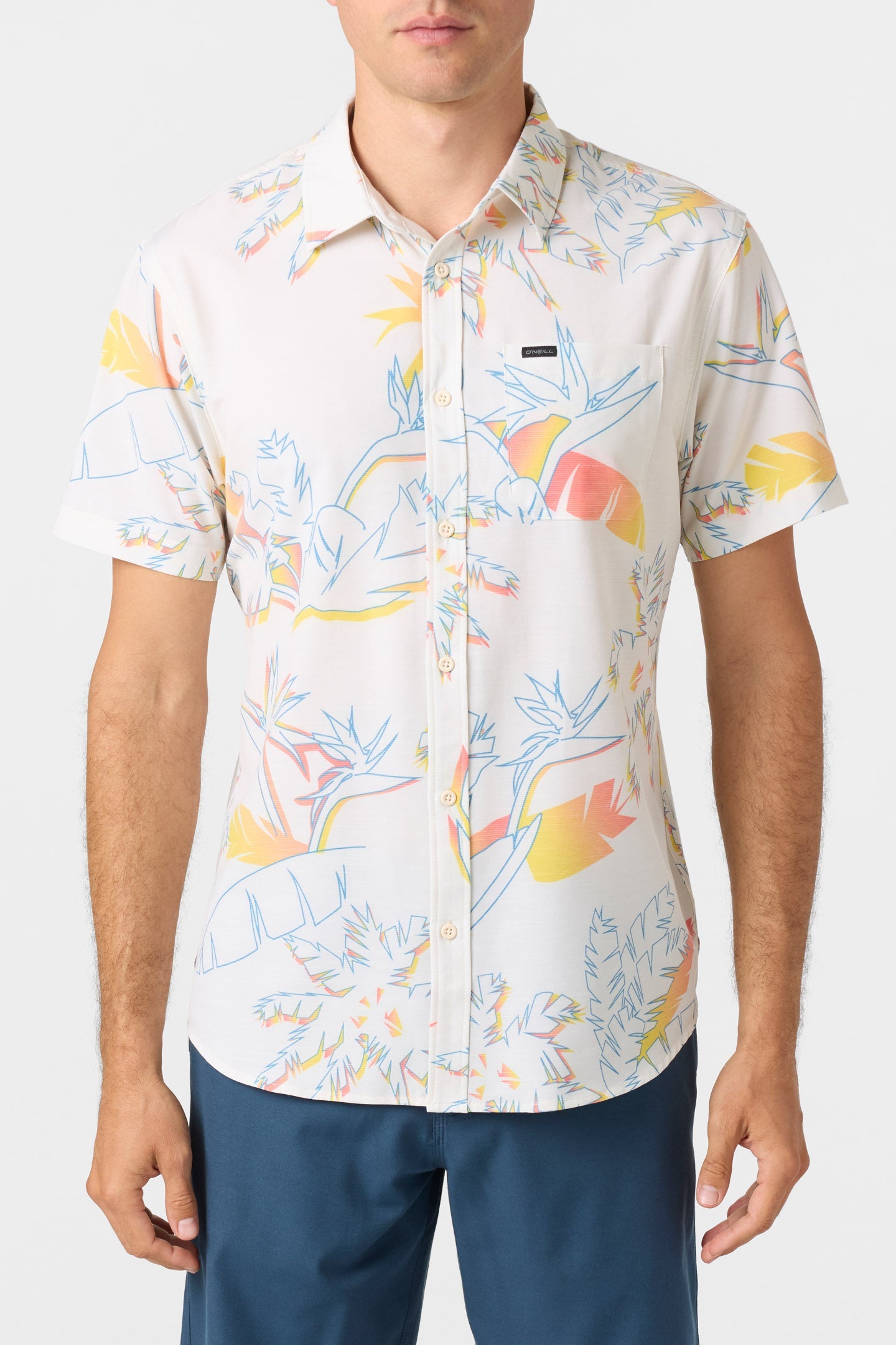 O'Neill Men's Traveler UPF Traverse Slub Shirt Apparel O'Neill Cream Small