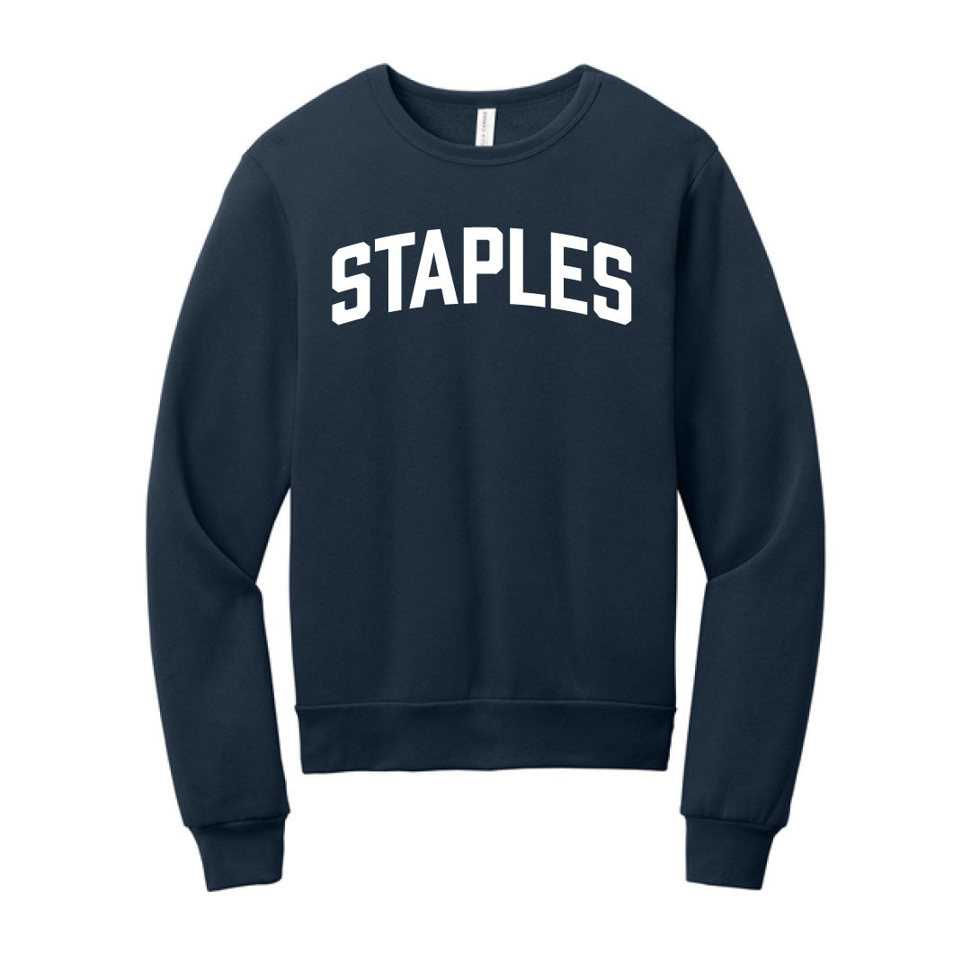 Staples Football Sponge Fleece Crewneck Sweatshirt Logowear Staples Football Navy Mens XS