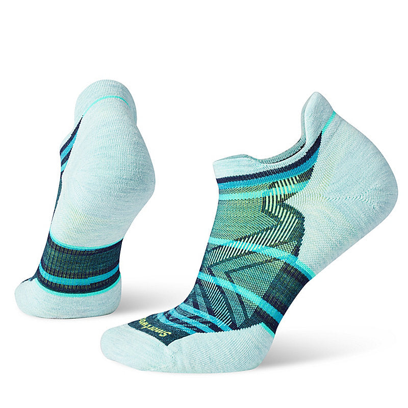 Smartwool Womens Run Stripe Targeted Cushion Low Ankle Socks Apparel Smartwool Twilight Blue Small