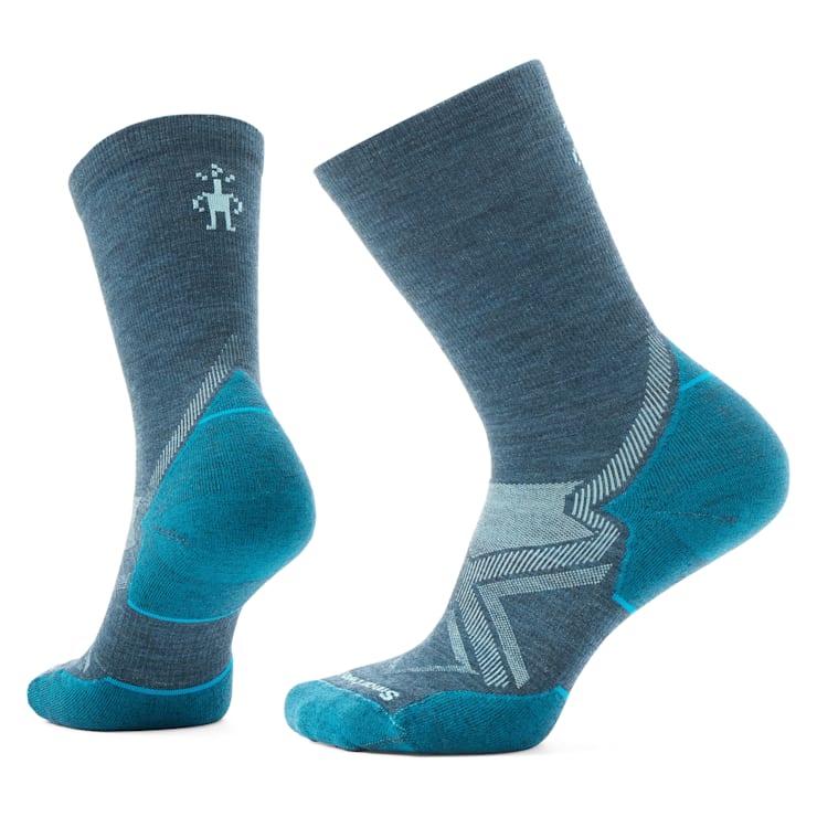 Smartwool Womens Run Cold Weather Targeted Cushion Crew Socks Apparel Smartwool Twilight Blue-G74 Small