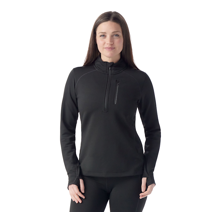 Smartwool Women's Active Fleece 1/2 Zip Apparel Smartwool Black-001 XSmall