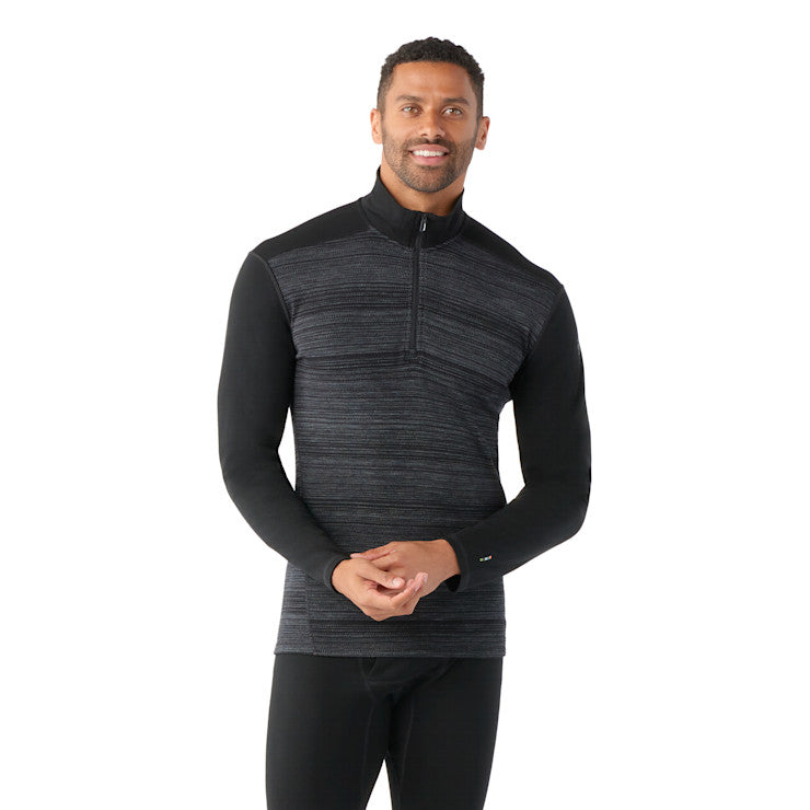 Smartwool Men's Classic Thermal Merino Base Layer 1/4 Zip Apparel Smartwool Black Color Shift-K42 Small
