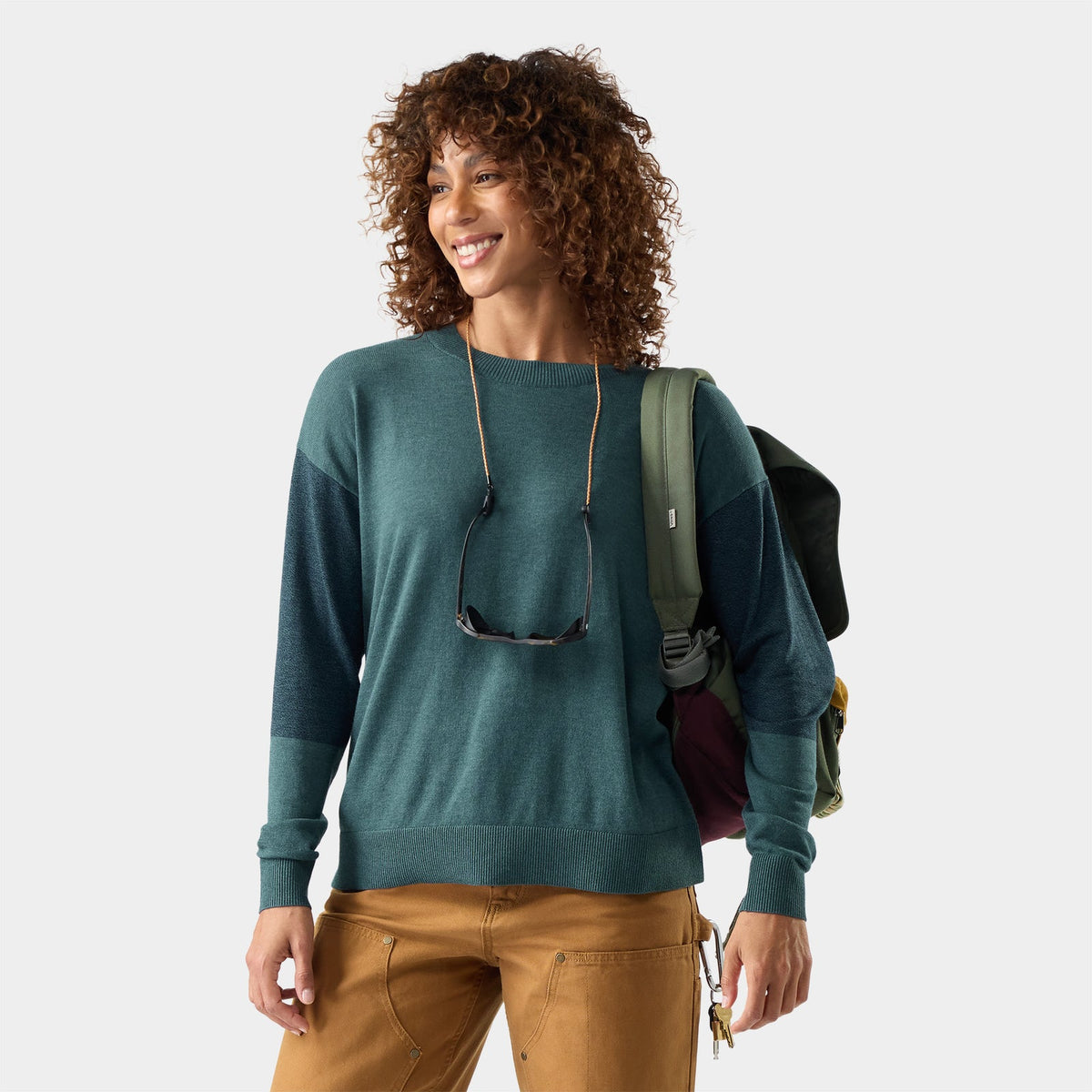 Smartwool Women's Edgewood Crew Sweater Apparel Smartwool Dark Dusty/Teal Marl-R50 XSmall