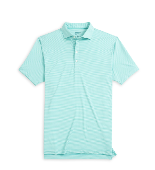 Johnnie-O Men's Lyndonn Stripe Performance Jersey Polo Apparel Johnnie-O Tropical Celeste Small