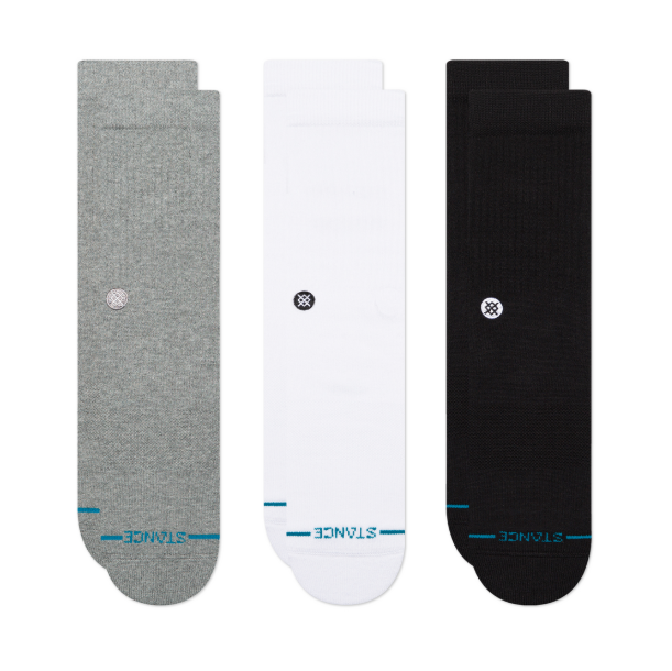 Stance Icon 3 Pack Crew Socks Apparel Stance Multi Small