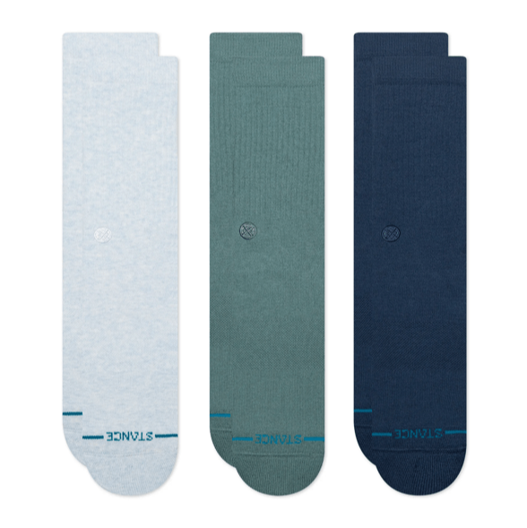 Stance Icon 3 Pack Crew Socks Apparel Stance Mis Small