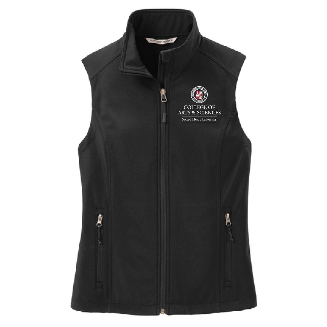 SHU College of Arts & Sciences Soft Shell Vest Logowear SHU College of Arts & Sciences Black Ladies XS