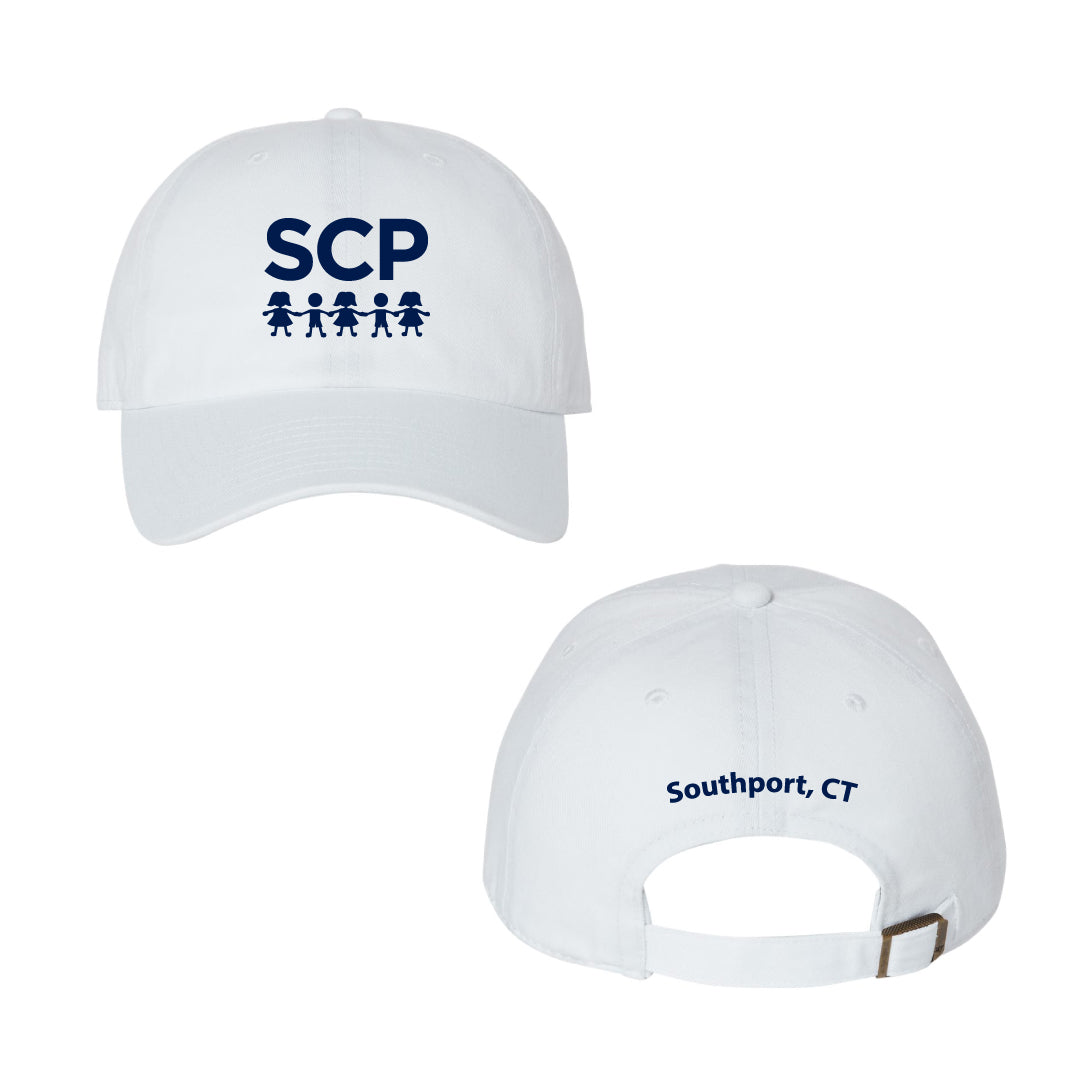Southport Congregational Preschool Adult Baseball Hat Logowear Southport Congregational Preschool White