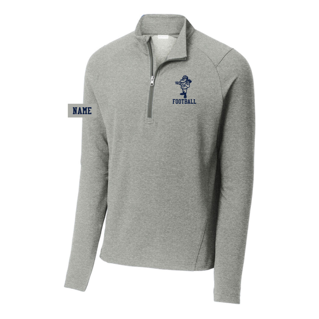 Staples Football Wrecker Bob Stretch 1/4 Zip Pullover Logowear Staples Football Light Heather Mens XS
