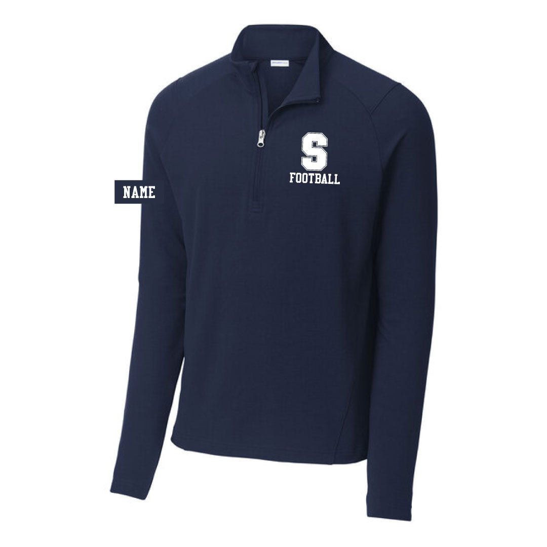 Staples Football Stretch 1/4 Zip Pullover Logowear Staples Football Navy Mens XS