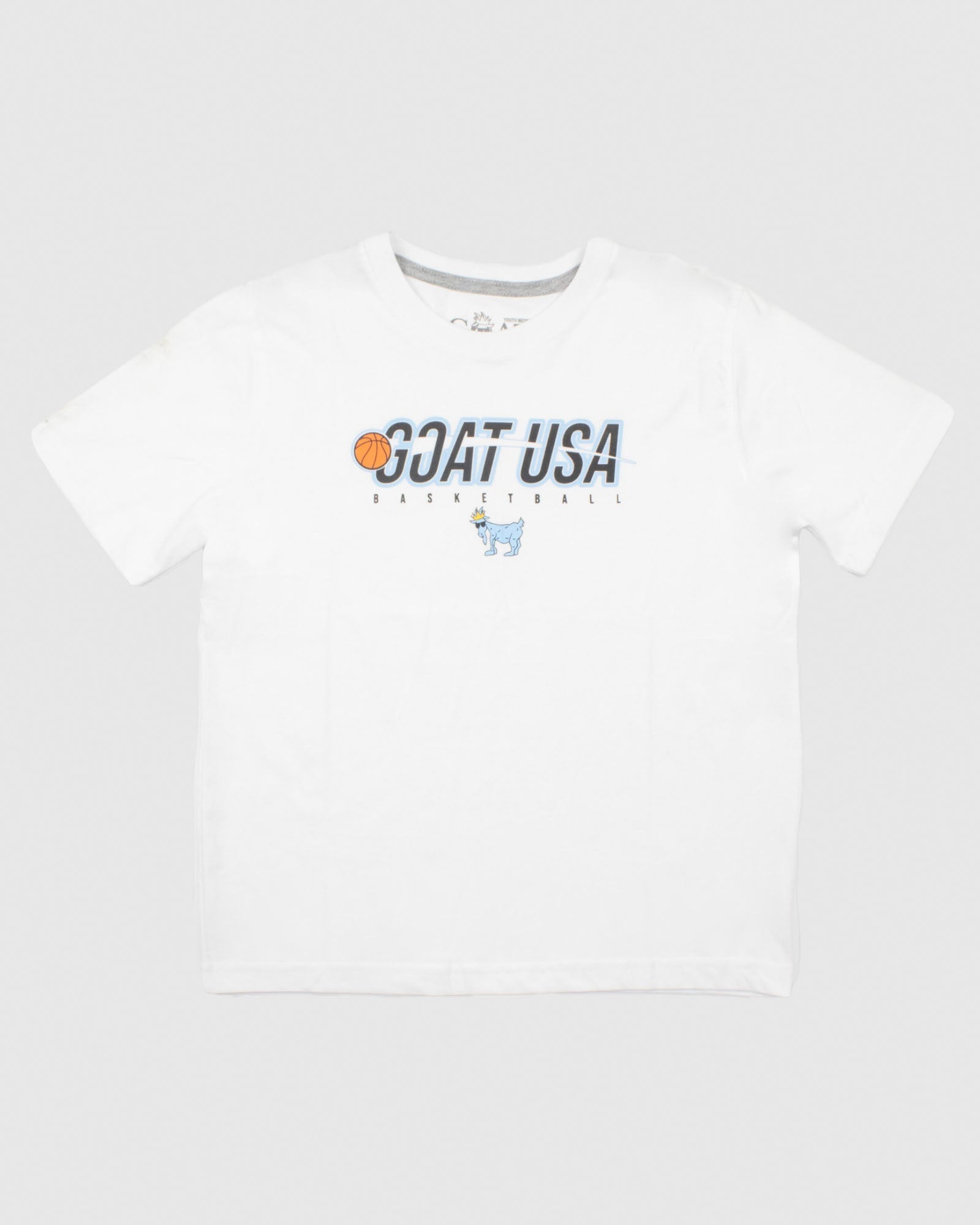 Goat Usa Youth Showtime Basketball T Shirt Apparel Goat USA White Youth Small