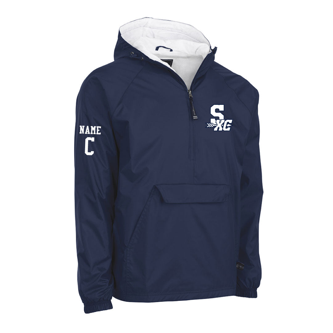 Staples Boys Cross Country Hooded 1/4 Zip Wind Jacket Logowear Staples Boys Cross Country Navy Adult S