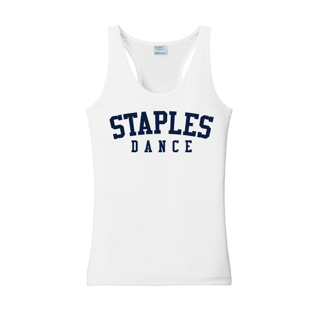 Staples Dance Team Performance Tank Logowear Staples Dance Team White Ladies XS