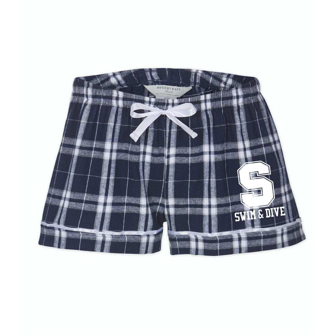 Staples Girls Swim & Dive Boxer Shorts Logowear Staples Girls Swim & Dive NO TEXT Navy/Silver Ladies XS