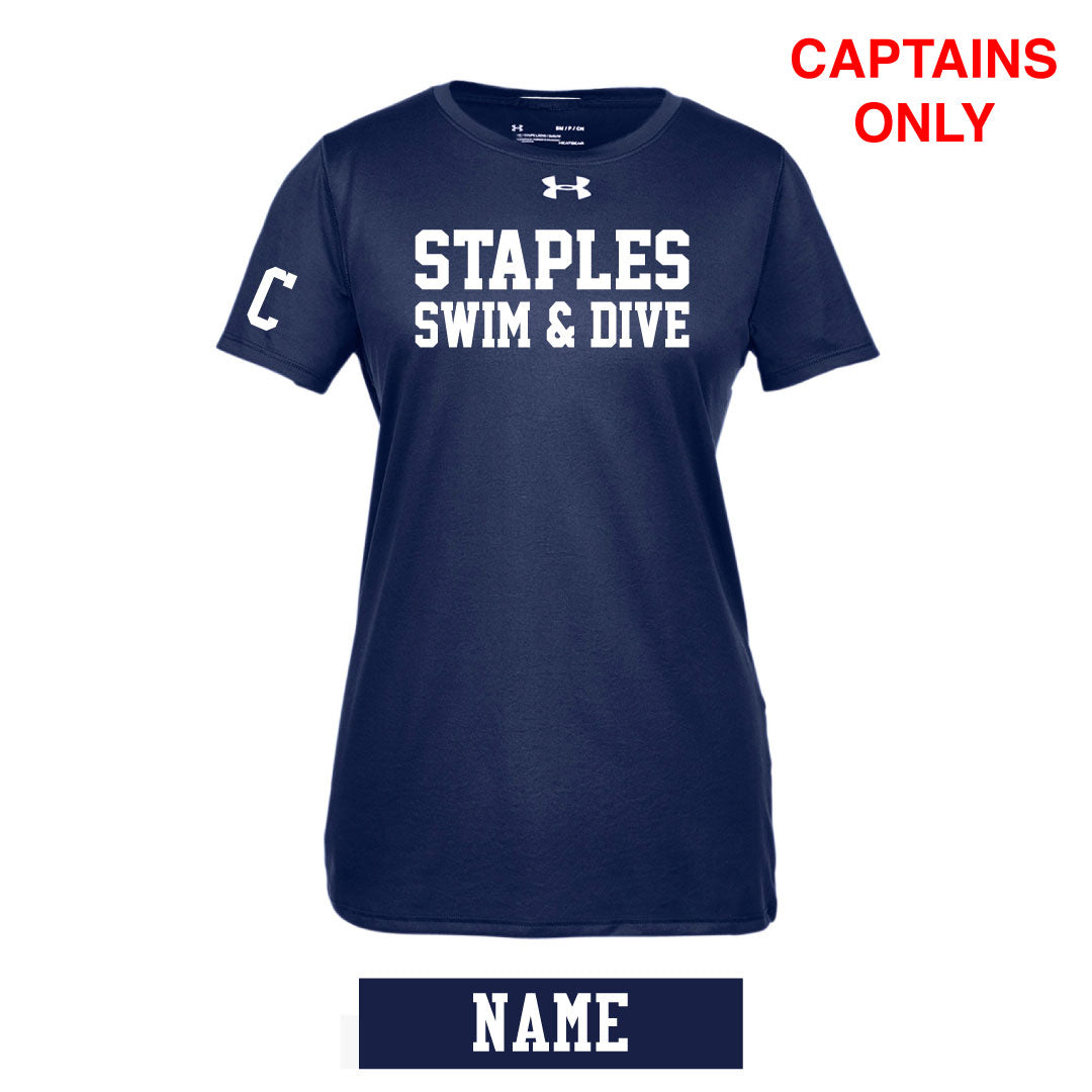Staples Girls Swim & Dive UA Short Sleeve Logowear Staples Girls Swim & Dive Navy Ladies XS