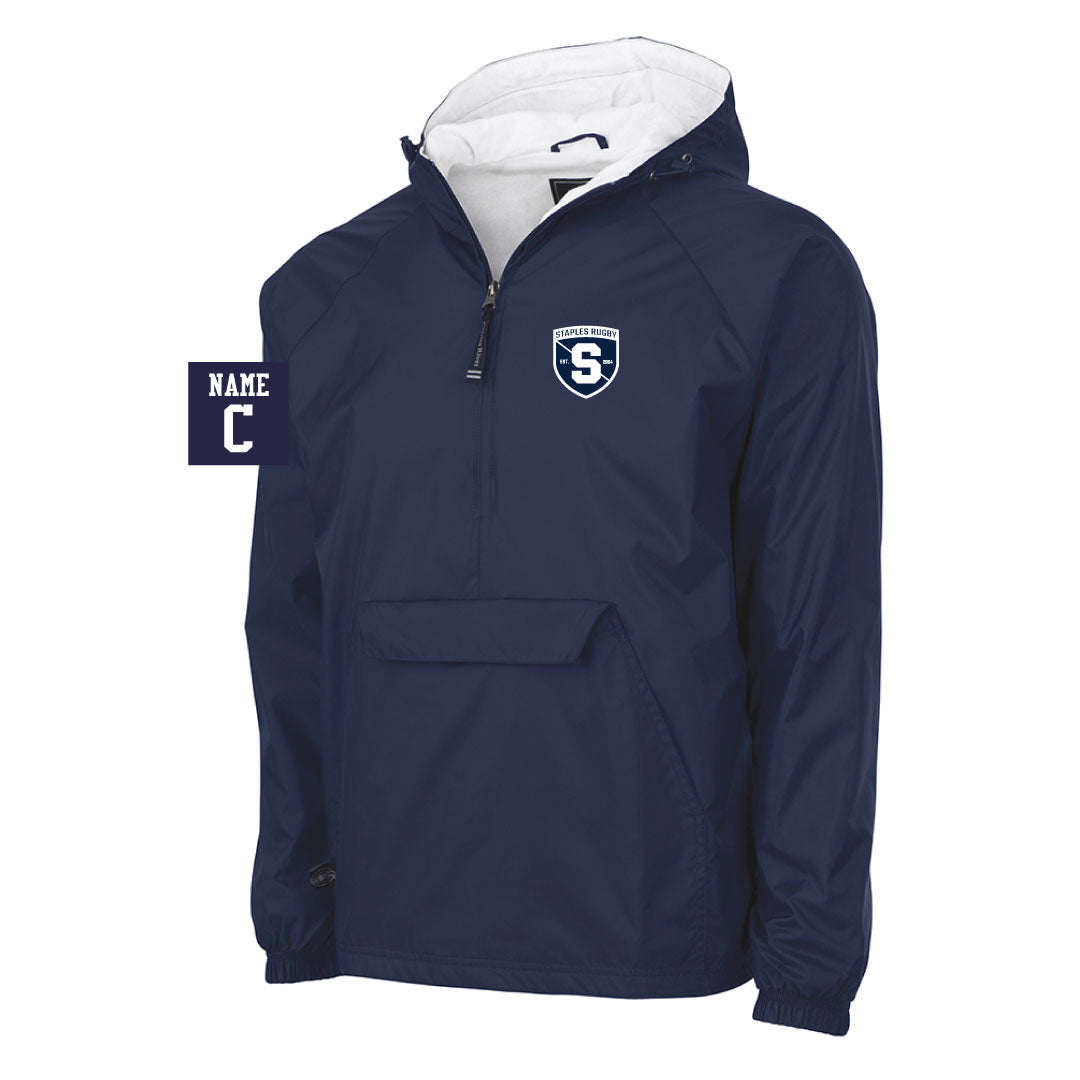 Staples Rugby Hooded 1/2 Zip Wind Jacket Logowear Staples Rugby Adult S