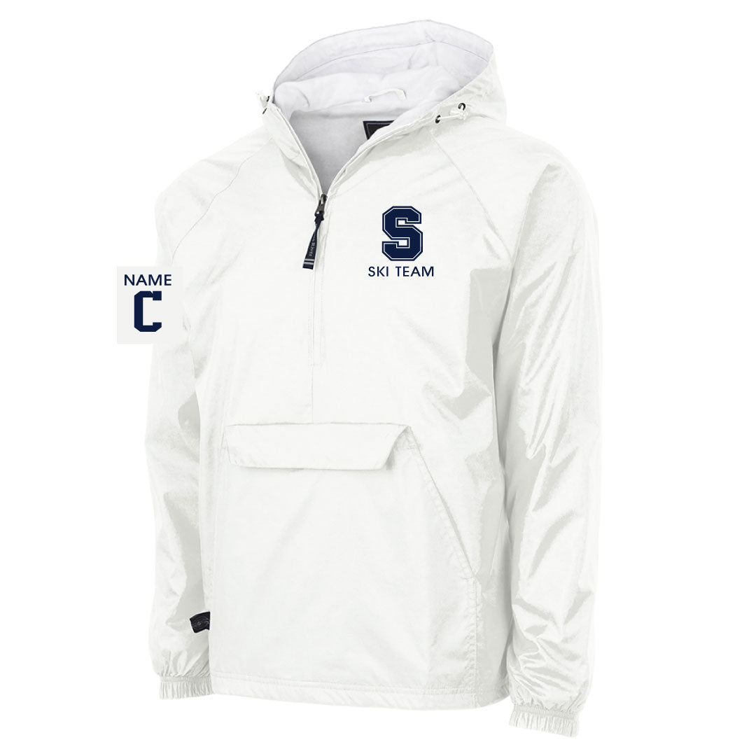 Staples Ski Hooded 1/4 Zip Wind Jacket Logowear Staples Ski White Adult S