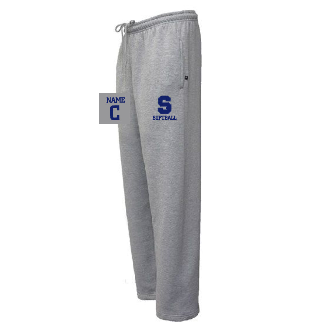 Staples Softball Champion Open Bottom Sweatpants Logowear Staples Softball Grey Adult XS