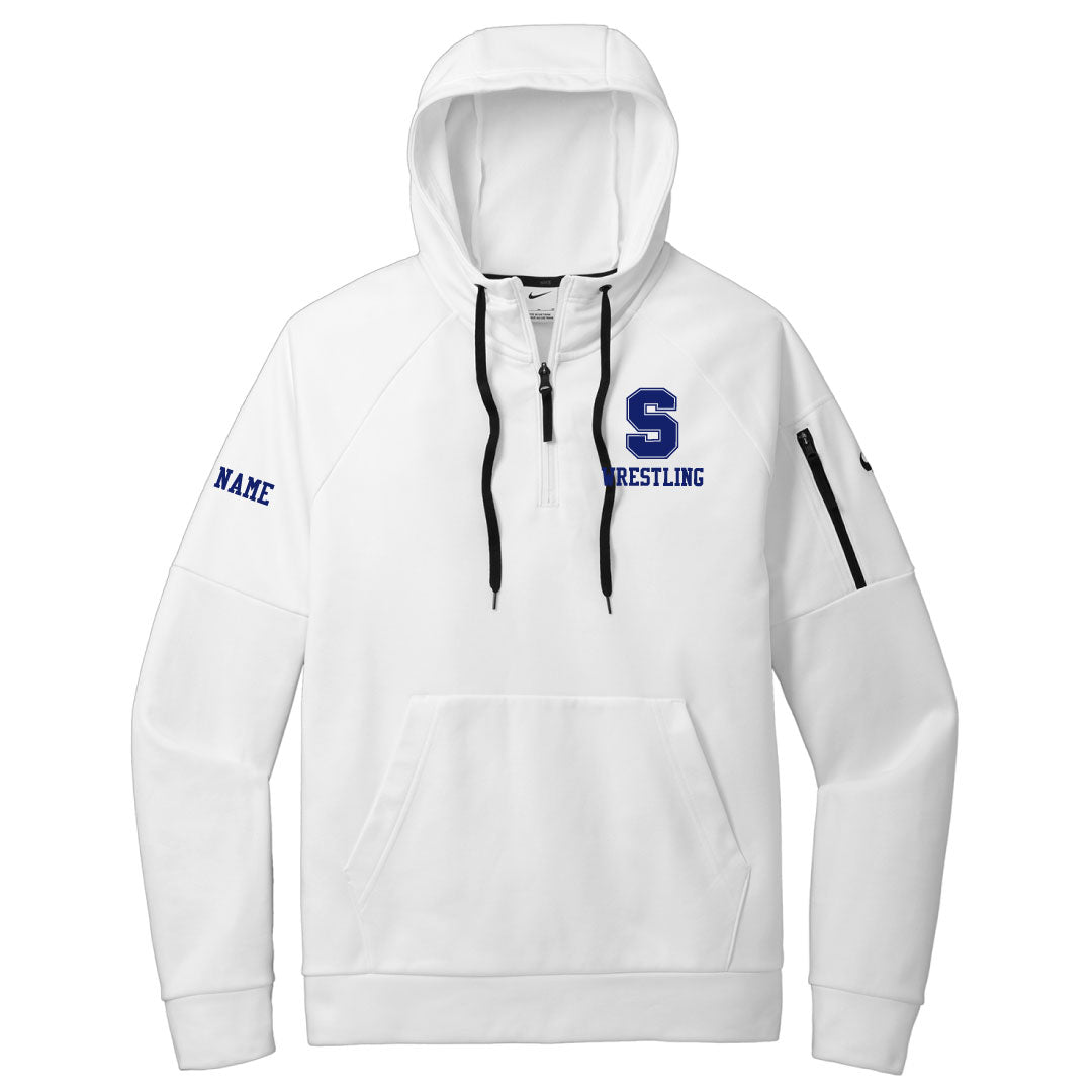 Staples Wrestling Nike Therma Fit 1/4 Zip Hoodie Logowear Staples Wrestling White Adult S