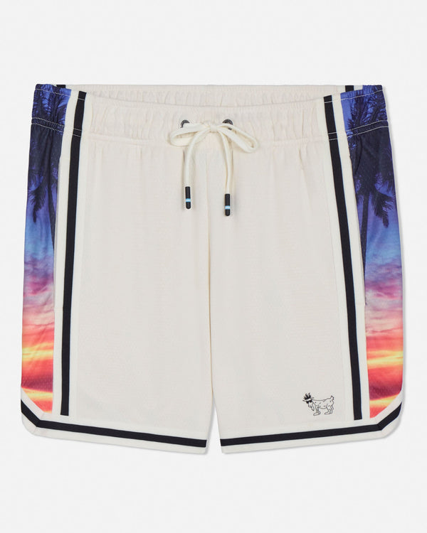 Goat USA Boys' Palm Tree Panel Mesh Shorts Apparel Goat USA Off White Youth XSmall