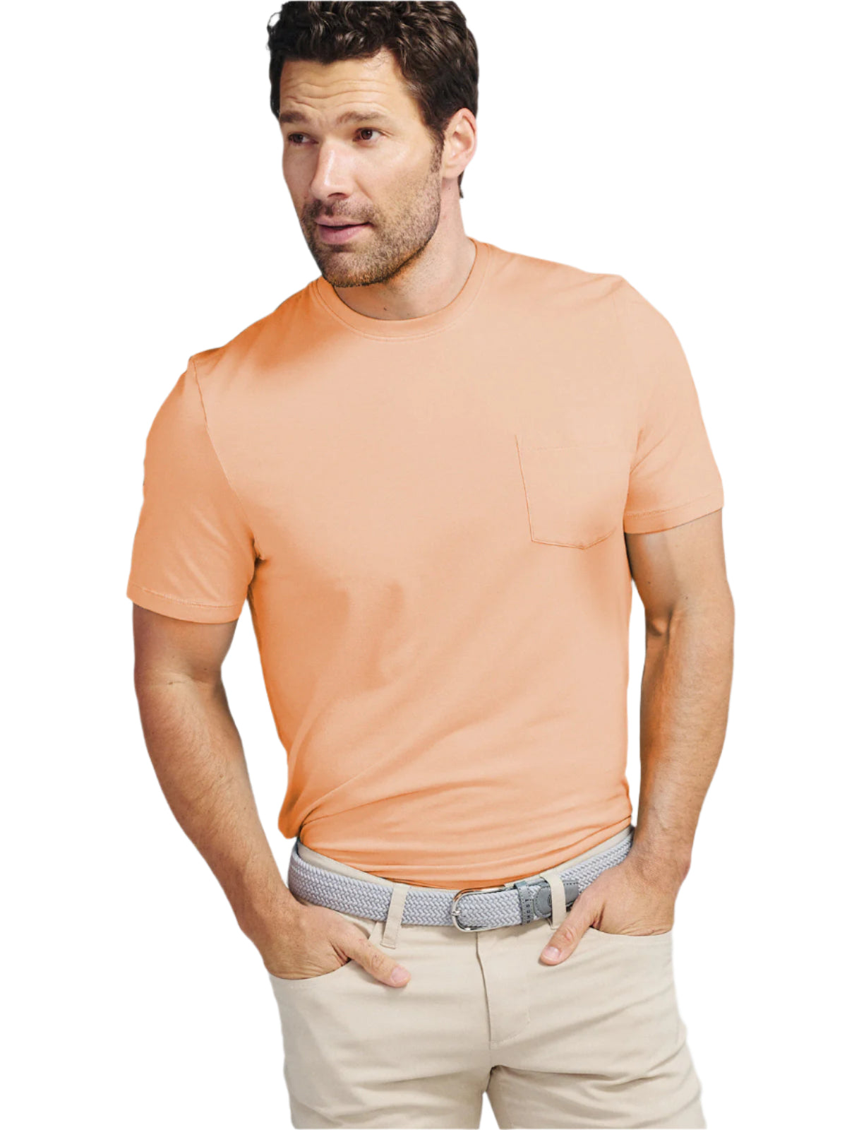 Tasc Mens Seaside Pocket T Shirt Apparel Tasc Apricot Crush Small